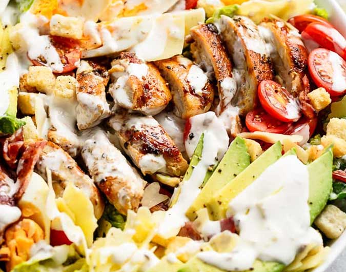 Grilled Chicken Cobb Caesar Salad