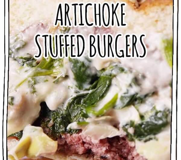 Spinach & Artichoke Stuffed Burgers
